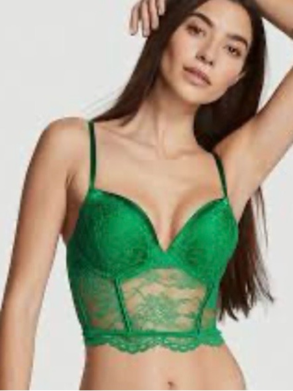 Victoria's Secret Very Sexy Bombshell Push-Up Corset Top SZ 34C in Green